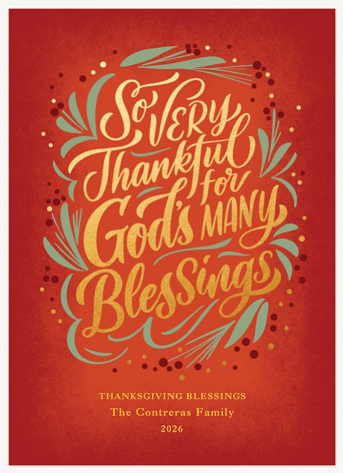 Thankful for Blessings Thanksgiving Cards