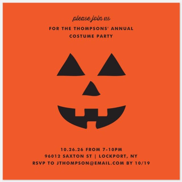Jack-o-Lantern Halloween Photo Cards
