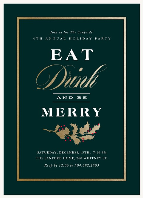 Formally Merry Holiday Party Invitations
