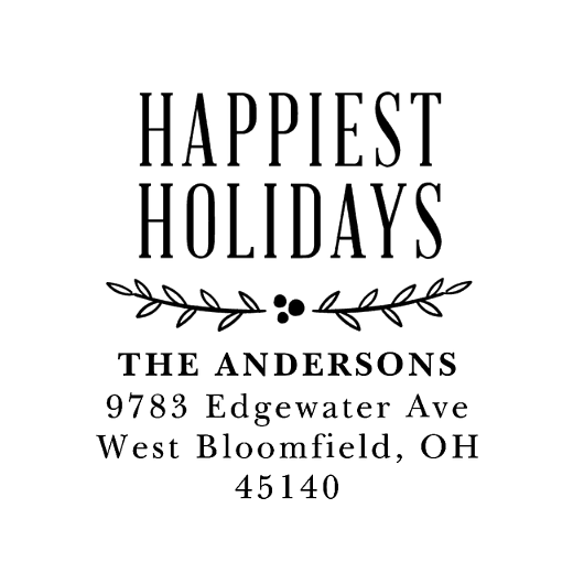 Holly Holidays | Custom Rubber Stamps
