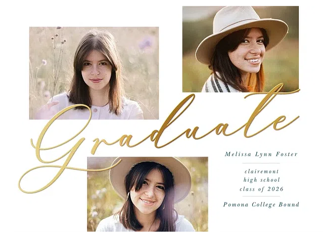 Fanciful Script Graduation Cards
