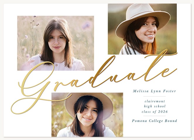 Fanciful Script Graduation Cards