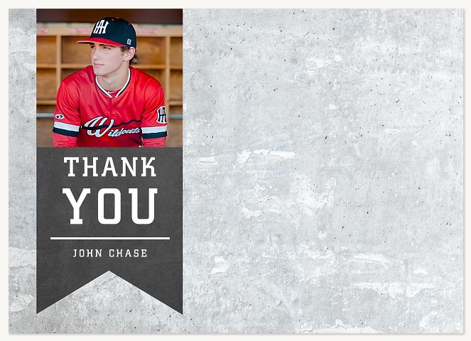 Sports Banner Graduation Thank You Cards