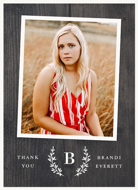 Barnwood Laurel Graduation Thank You Cards