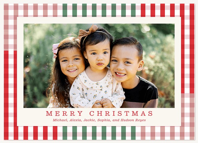 Mixed Stripe Personalized Holiday Cards