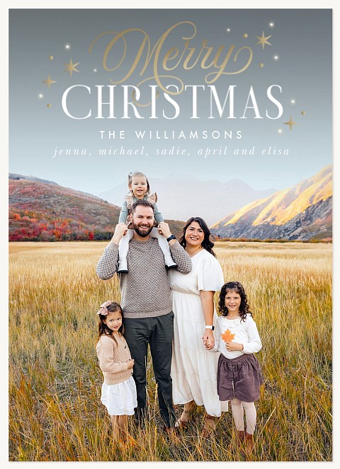 Golden Weave Personalized Holiday Cards