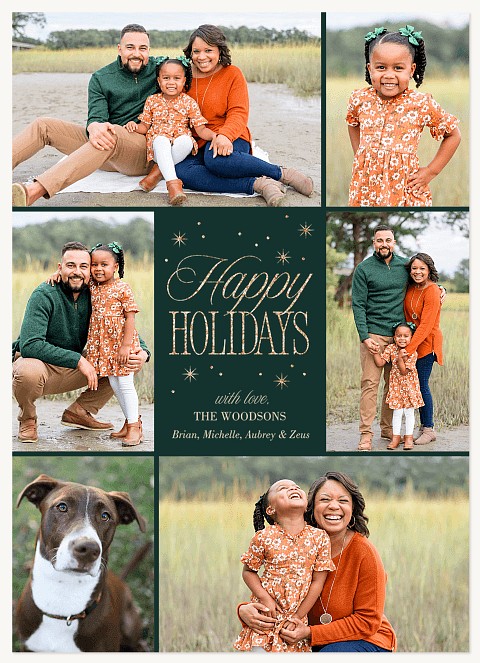 Elegant Sparkles Personalized Holiday Cards