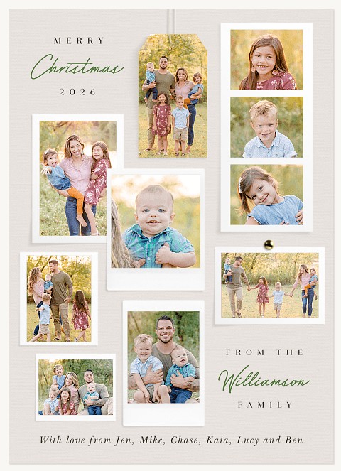 Polaroid Collage Personalized Holiday Cards