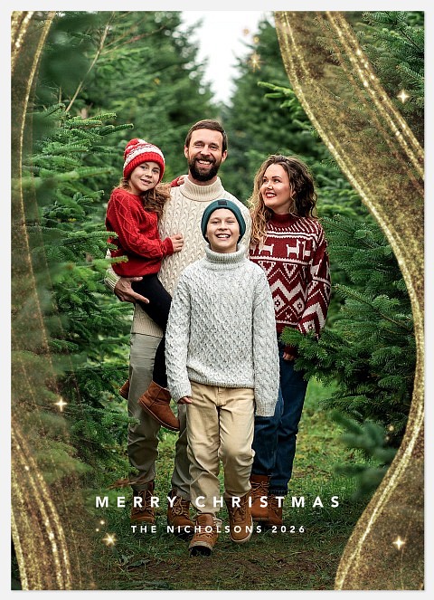 Glitter Swirl Holiday Photo Cards