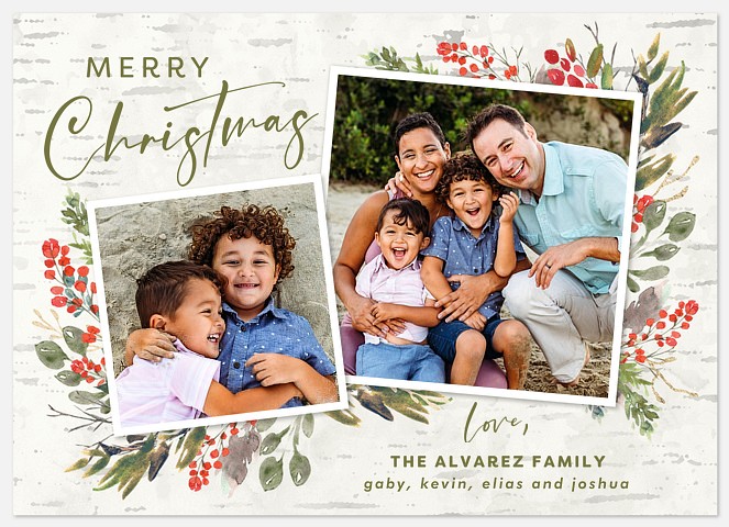 Birch Bark Holiday Photo Cards