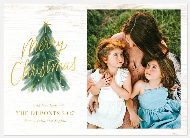 Rustic Tannenbaum Holiday Photo Cards