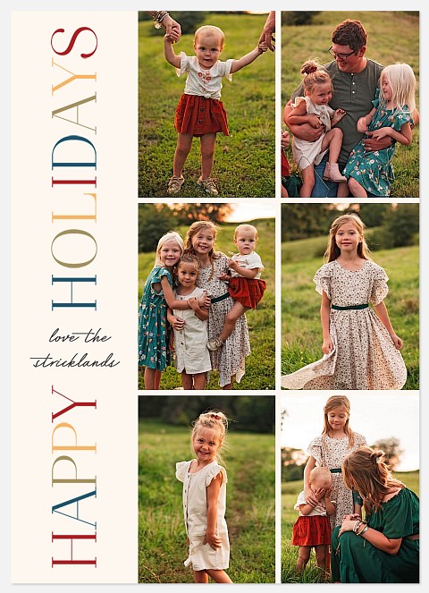 Colorful Side Holiday Photo Cards