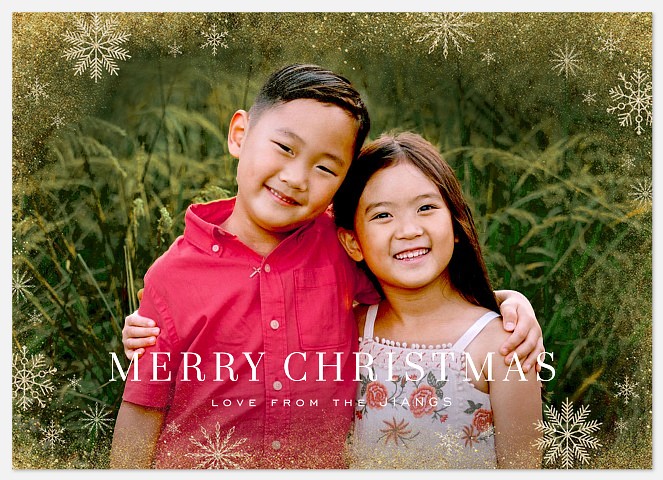 Glittery Snow Holiday Photo Cards