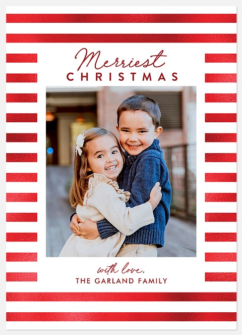 Holiday Stripes Holiday Photo Cards