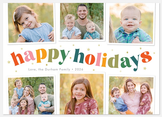 Colorful Wave Holiday Photo Cards