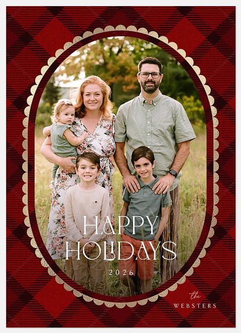 Scalloped Frame Holiday Photo Cards
