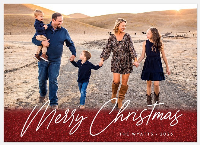 Glitzy Ombre Holiday Photo Cards