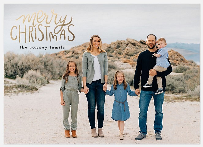 Golden Whimsy Holiday Photo Cards