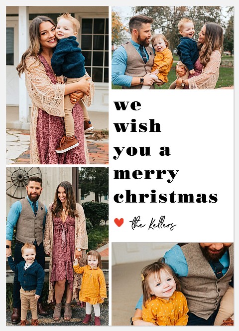 Clean Collage Holiday Photo Cards