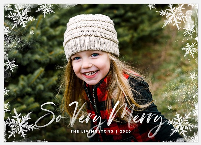 Snowflake Frost Holiday Photo Cards