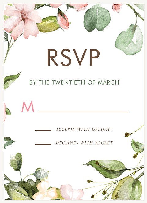 Rustic Wreath Bat Mitzvah RSVP Cards
