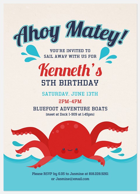 Ahoy Kids' Birthday Invitations
