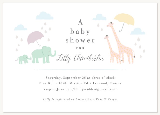 Animal Showers Baby Shower Invites