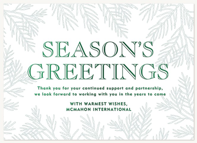 Subtle Pine Business Holiday Cards
