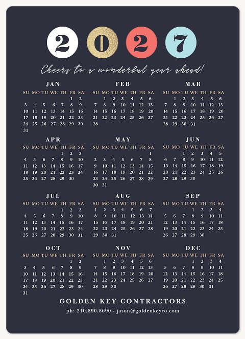 Festive Calendar Holiday & Christmas Magnet Cards