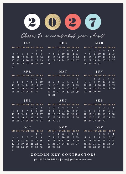 Festive Calendar Business Holiday Cards