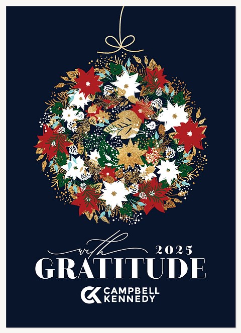 Floral Ornament Business Holiday Cards