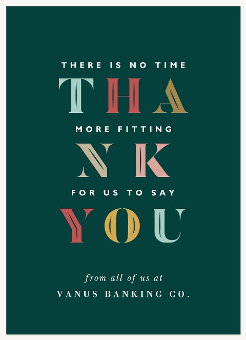 Festive Thanks Business Holiday Cards