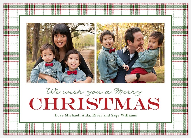 Tartan Duo Holiday Photo Cards