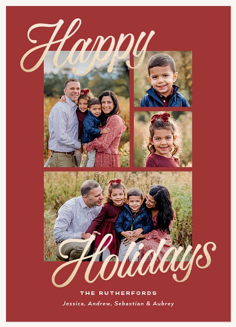 Cursive Elegance Personalized Holiday Cards