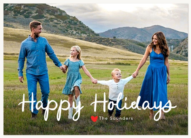 Heartful Script Personalized Holiday Cards