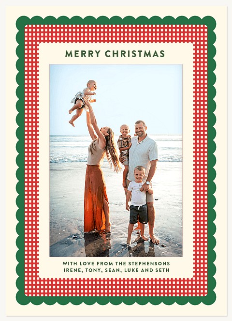 Checked Cheer Personalized Holiday Cards