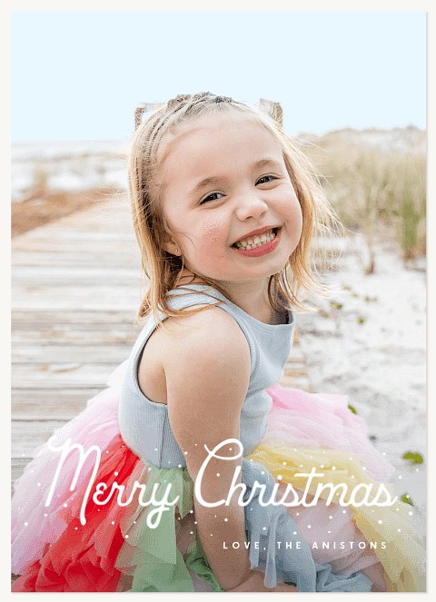 White Flurries Personalized Holiday Cards