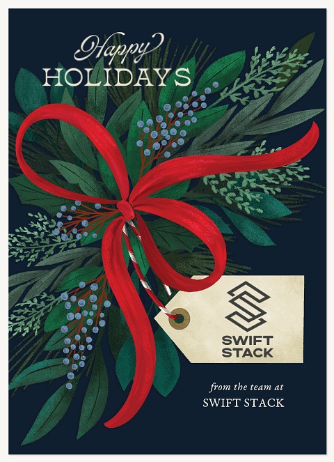 Festive Bow Business Holiday Cards