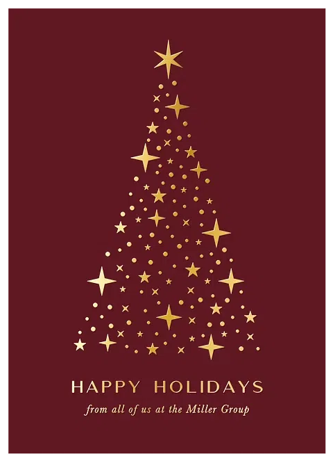 Starry Tree Business Holiday Cards