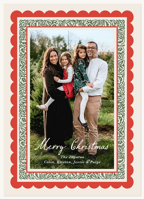 Leafy Holiday Personalized Holiday Cards