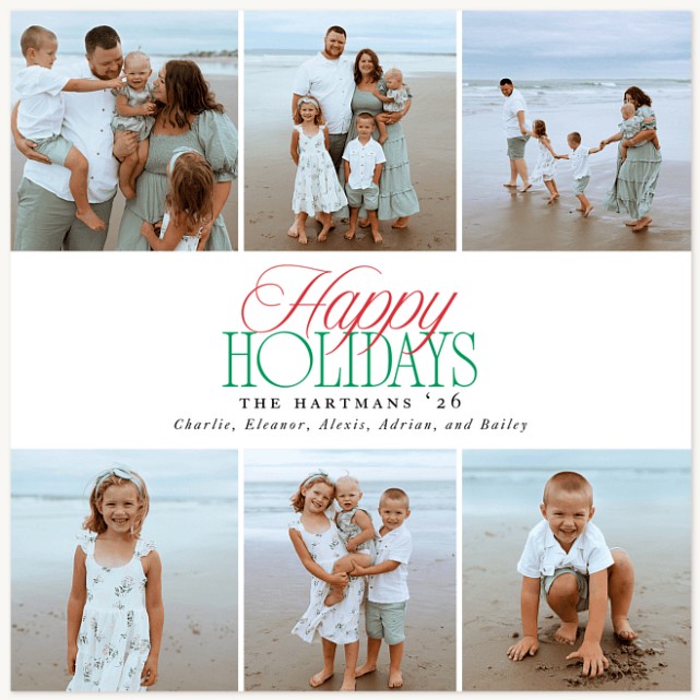 Typeful Tidings Personalized Holiday Cards