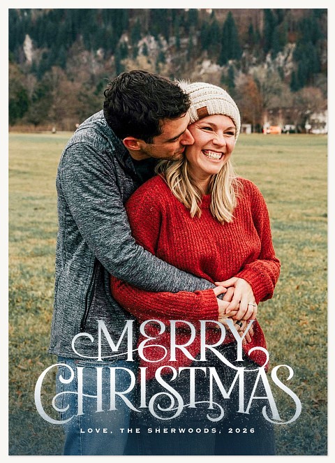 Frosted Flourishes Personalized Holiday Cards