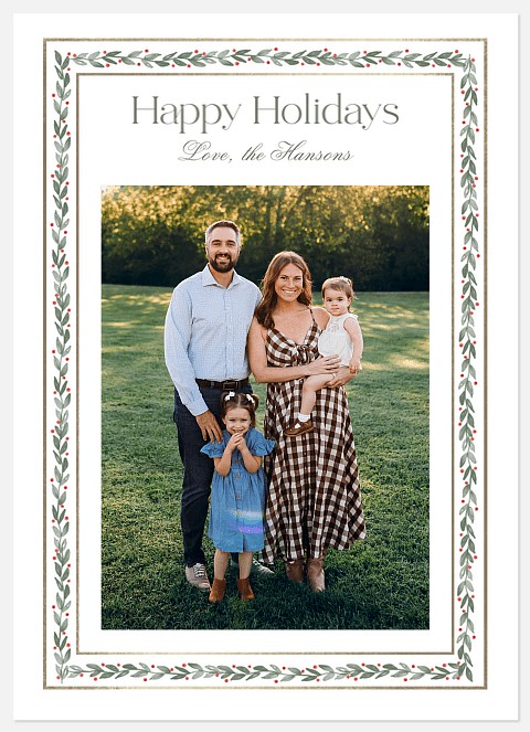 Botanical Watercolor Holiday Photo Cards