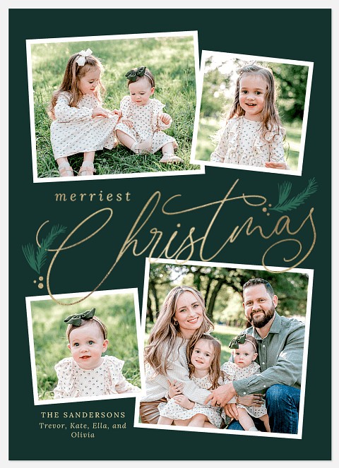 Luxe Handlettering Holiday Photo Cards