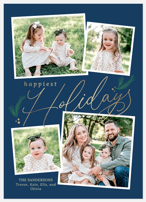 Luxe Handlettering Holiday Photo Cards