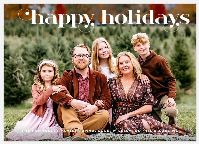 Swirled Greeting Holiday Photo Cards