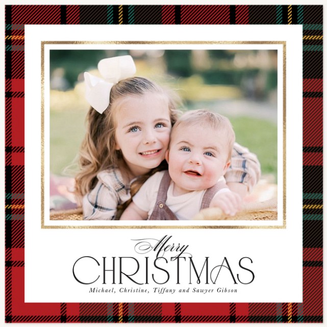 Formal Tartan Personalized Holiday Cards