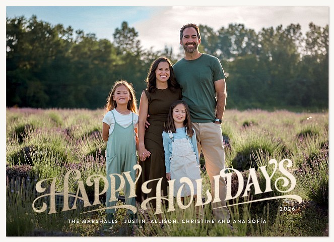 Golden Tradition Personalized Holiday Cards