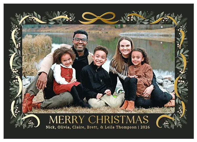 Petite Greenery Personalized Holiday Cards