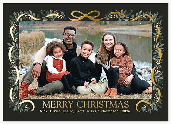 Petite Greenery Personalized Holiday Cards